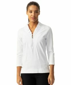 Daily Sports Patrice Womens 3/4 Sleeve Golf Polo -Wedges Sales 25765 WHITE100 2f4b73d1 bc78 45c1 91f8 13724839e5a2
