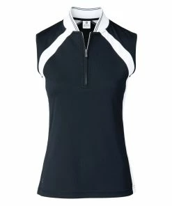 Daily Sports Carole Navy Womens Sleeveless Golf Polo