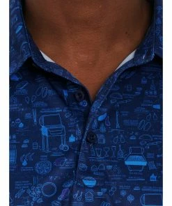 Robert Graham BBQ Boss Knit Mens Golf Polo -Wedges Sales 25819 NAVY 1