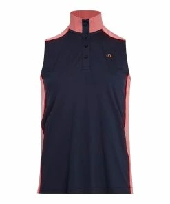 J.Lindeberg J. Lindeberg Farrow Navy Womens Sleeveless Golf Polo