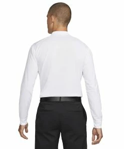 Nike Golf Nike Dri-Fit Victory Mens Long Sleeve Golf Polo -Wedges Sales 26309 WHITE100 1