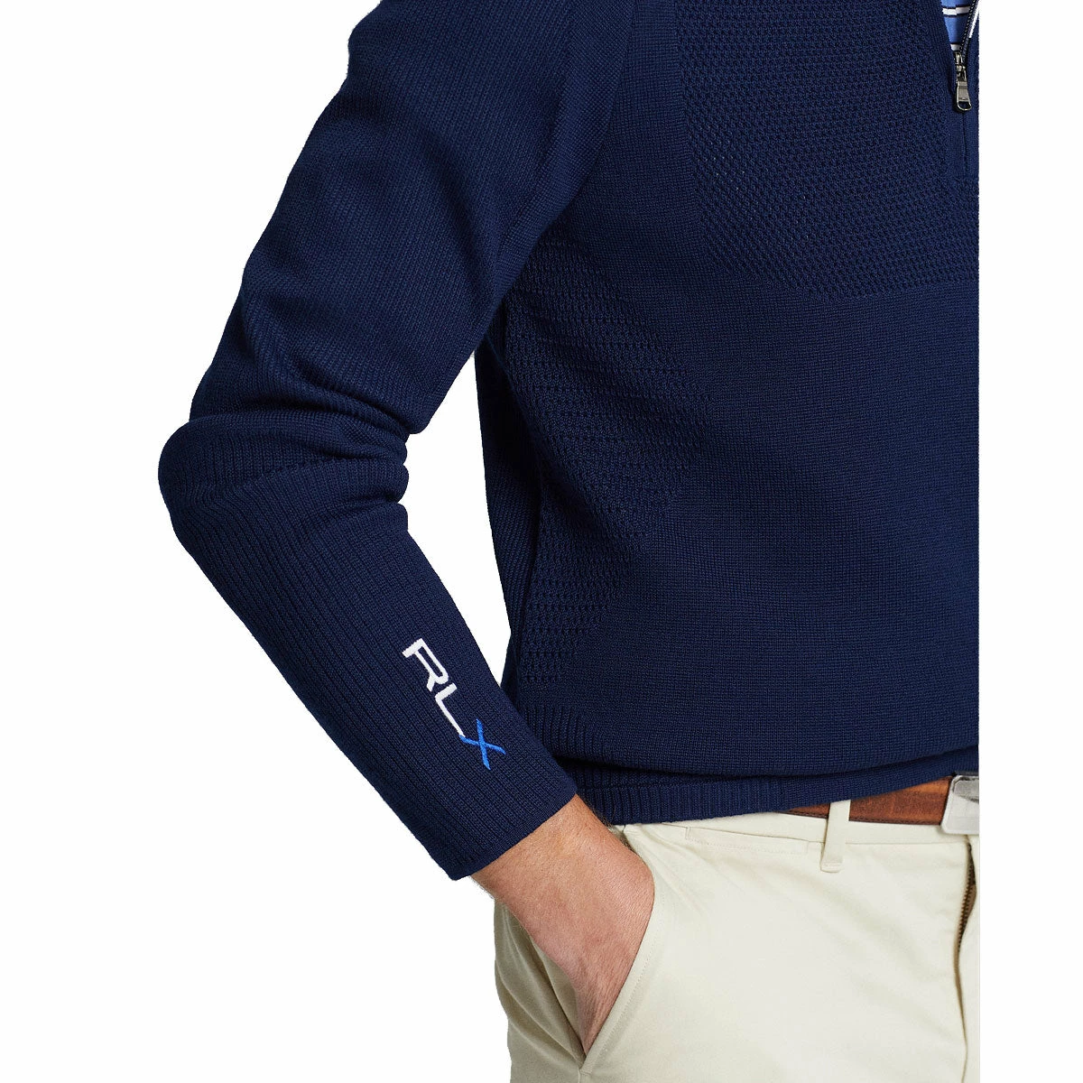 Polo Ralph Lauren RLX Ralph Lauren Thermocool Windblocked French Navy Mens 1/2 Zip Golf Sweater 5 Polo Ralph Lauren RLX Ralph Lauren Thermocool Windblocked French Navy Mens 1/2 Zip Golf Sweater - Image 3