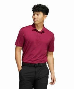 Adidas Golf Adidas Space-Dyed Striped Mens Golf Polo -Wedges Sales 26926 LEGACYBURGUNDY