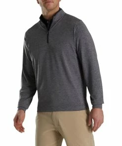 Footjoy Lightweight Solid Mid-Layer Charcoal Mens Golf 1/2 Zip