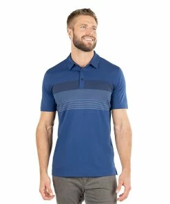 TravisMathew Late Checkout Estate Blue Mens Golf Polo