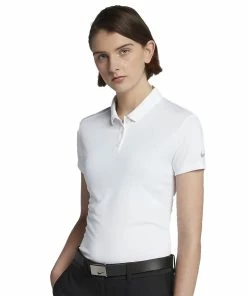 Nike Golf Nike Dri Fit Solid Womens Golf Polo 8 Nike Golf Nike Dri Fit Solid Womens Golf Polo -Wedges Sales 884871 100WHITE
