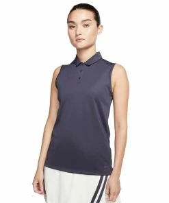 Nike Golf Nike Dri Fit Solid Womens Sleeveless Golf Polo -Wedges Sales 884873 015GRIDIRON