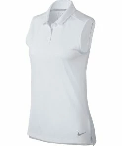 Nike Golf Nike Dri Fit Solid Womens Sleeveless Golf Polo -Wedges Sales 884873 100WHITE