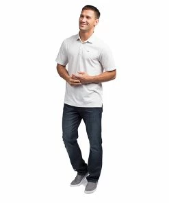 TravisMathew Classy Mens Golf Polo 32 TravisMathew Classy Mens Golf Polo -Wedges Sales CLASSY HEATHERWHITE 3