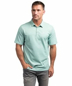 TravisMathew Classy Mens Golf Polo 33 TravisMathew Classy Mens Golf Polo -Wedges Sales CLASSY HTHBERYLGREEN