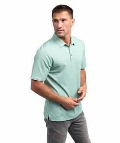 TravisMathew Classy Mens Golf Polo 34 TravisMathew Classy Mens Golf Polo -Wedges Sales CLASSY HTHBERYLGREEN 1