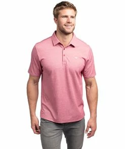 TravisMathew Classy Mens Golf Polo 40 TravisMathew Classy Mens Golf Polo -Wedges Sales CLASSY HTHRCARDINAL