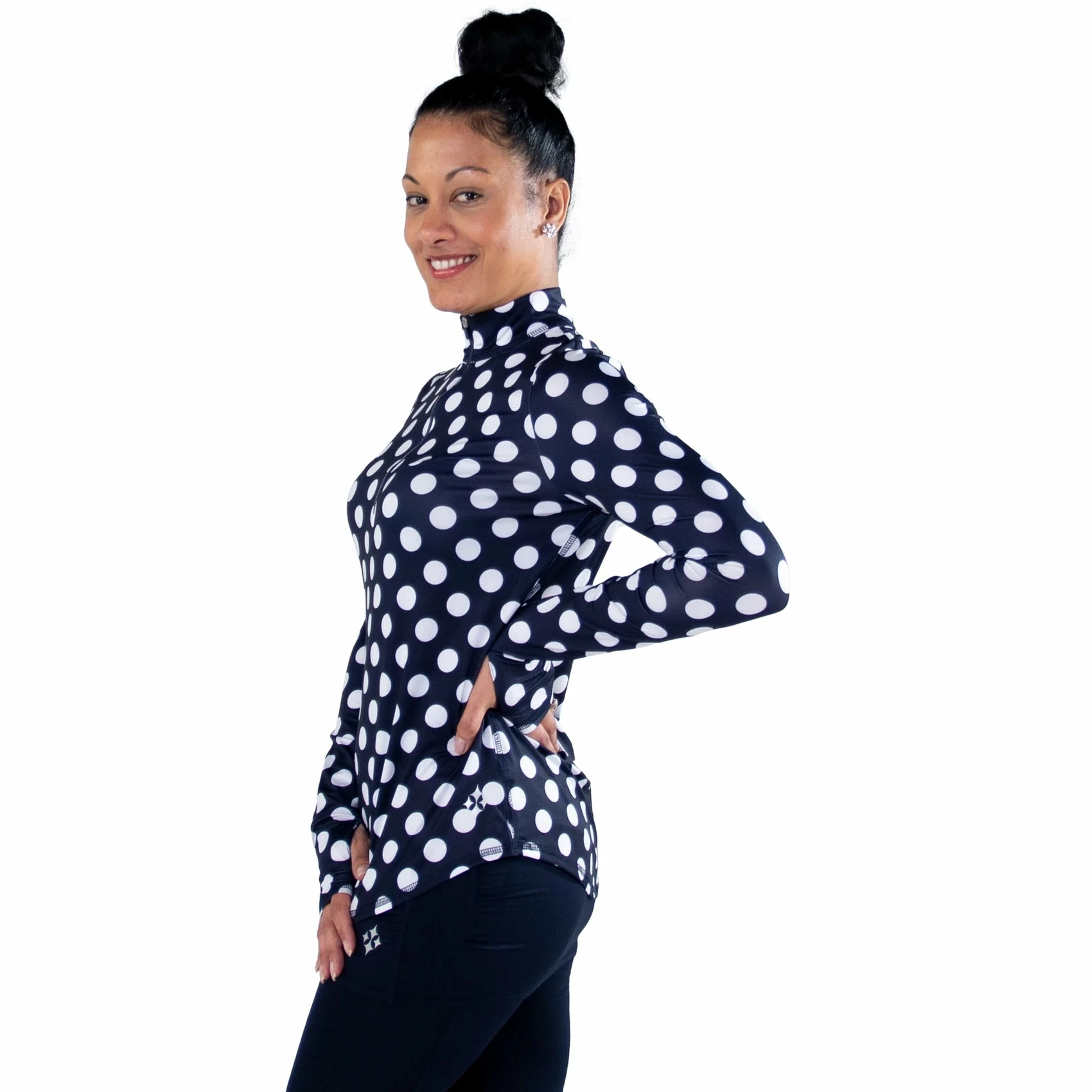 Jofit UV Womens Long Sleeve Golf Mock 4 Jofit UV Womens Long Sleeve Golf Mock - Image 2